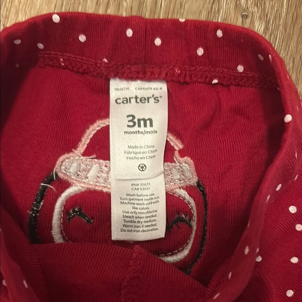 Carter's Red Polka Dot Leggings with Penguin Design